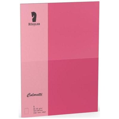 Rössler, Carte de vœux + papier à lettres, Coloretti Cartes B6 Rose en paquet de 5 non pliées à personnaliser (5 pcs) - Publicité Rössler, Carte de vœux + papier à lettres, Coloretti Cartes B6 Rose en paquet de 5 non pliées à personnaliser (5 pcs) - Publicité