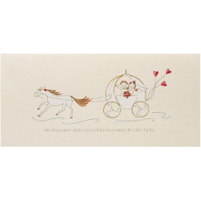 MAK, Carte de vœux + papier à lettres, Hochzeitskarte DL SDU01 - Kutsche - Publicité MAK, Carte de vœux + papier à lettres, Hochzeitskarte DL SDU01 - Kutsche - Publicité