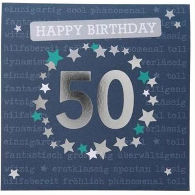 Depesche, Carte de vœux + papier à lettres, 0011694-008 Carte de voeux pop-up pour le 50e anniversaire, carte pliante avec musique (1 pcs) - Publicité Depesche, Carte de vœux + papier à lettres, 0011694-008 Carte de voeux pop-up pour le 50e anniversaire, carte pliante avec musique (1 pcs) - Publicité