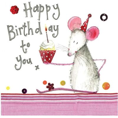 Teka, Carte de vœux + papier à lettres, Geburtstagskarte S280 Maus mit Cupcake - Publicité Teka, Carte de vœux + papier à lettres, Geburtstagskarte S280 Maus mit Cupcake - Publicité