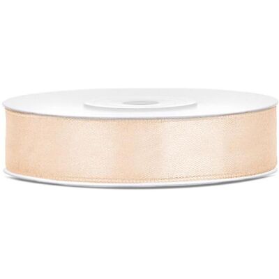 Partydeco, Emballage cadeau, Satin Ribbon, cream, 12mm/25m (1 pc. / 25 lm) (1x) - Publicité Partydeco, Emballage cadeau, Satin Ribbon, cream, 12mm/25m (1 pc. / 25 lm) (1x) - Publicité