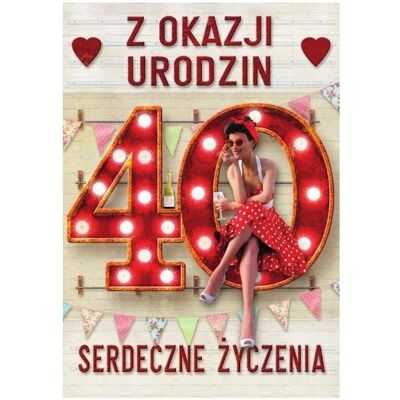 Trend, Carte de vœux + papier à lettres, Carte d'anniversaire 40 MF31 - Publicité Trend, Carte de vœux + papier à lettres, Carte d'anniversaire 40 MF31 - Publicité