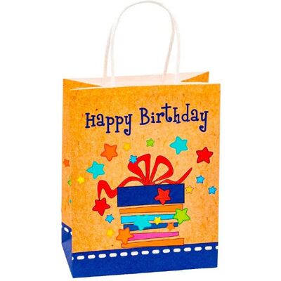 Tsi, Emballage cadeau, Sac cadeau "Happy Birthday", format A5, avec cordon de transport, L 180 x P 100 x H 230 mm, papier (6x) - Publicité Tsi, Emballage cadeau, Sac cadeau "Happy Birthday", format A5, avec cordon de transport, L 180 x P 100 x H 230 mm, papier (6x) - Publicité