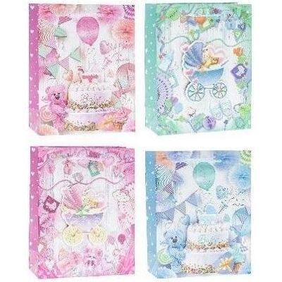 Rozette, Emballage cadeau, Pop-Up-Tasche 3D Geburt 26x32x10cm Mix ROSETT (1x) - Publicité Rozette, Emballage cadeau, Pop-Up-Tasche 3D Geburt 26x32x10cm Mix ROSETT (1x) - Publicité