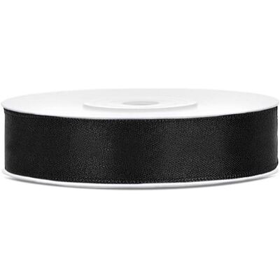 Partydeco, Emballage cadeau, Satin Ribbon, black, 12mm/25m (1 pc. / 25 lm) - Publicité Partydeco, Emballage cadeau, Satin Ribbon, black, 12mm/25m (1 pc. / 25 lm) - Publicité