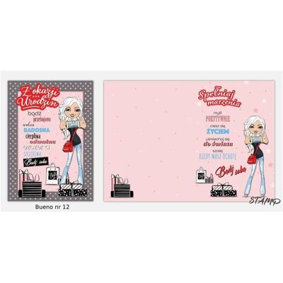 Stamp, Carte de vœux + papier à lettres, Bueno B6 carte + enveloppe modèle no 12 anniversaire - Publicité Stamp, Carte de vœux + papier à lettres, Bueno B6 carte + enveloppe modèle no 12 anniversaire - Publicité