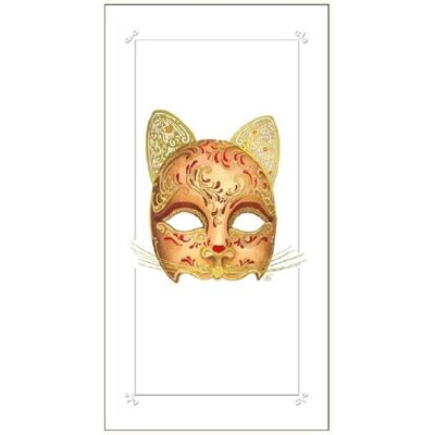 da Vinci, Carte de vœux + papier à lettres, Karte 12x23cm + Umschlag Katzenmaske - Publicité da Vinci, Carte de vœux + papier à lettres, Karte 12x23cm + Umschlag Katzenmaske - Publicité