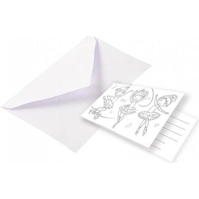 Amscan, Carte de vœux + papier à lettres, 8 cartes d'invitation Little Dancer (8 pcs) - Publicité Amscan, Carte de vœux + papier à lettres, 8 cartes d'invitation Little Dancer (8 pcs) - Publicité