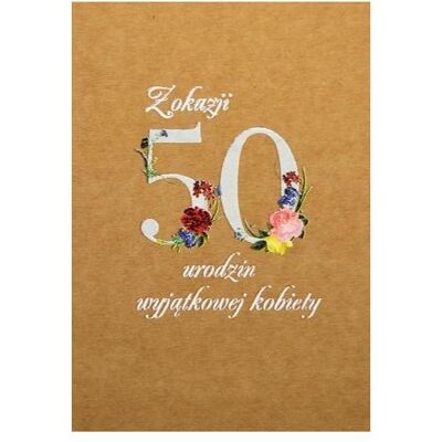 Trend, Carte de vœux + papier à lettres, Umweltfreundliche Grusskarte 50. Geburtstag TS51 - Publicité Trend, Carte de vœux + papier à lettres, Umweltfreundliche Grusskarte 50. Geburtstag TS51 - Publicité