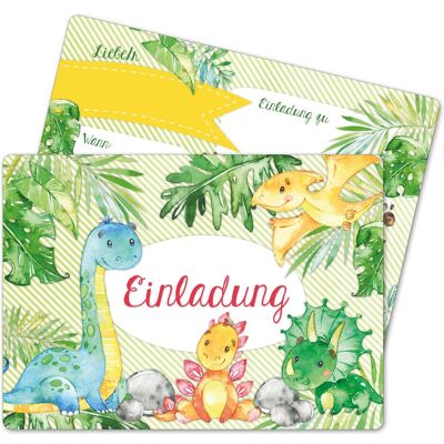 Papierdrachen, Carte de vœux + papier à lettres, 12 Einladungskarten zum Geburtstag – Dinos (12 pcs) - Publicité Papierdrachen, Carte de vœux + papier à lettres, 12 Einladungskarten zum Geburtstag – Dinos (12 pcs) - Publicité