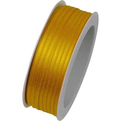 Goldina, Emballage cadeau, Ruban double satin 3mmx50m jaune doré - Publicité Goldina, Emballage cadeau, Ruban double satin 3mmx50m jaune doré - Publicité