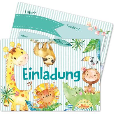 Papierdrachen, Carte de vœux + papier à lettres, 12 cartes d'invitation pour un anniversaire - Animaux d'Afrique (12 pcs) - Publicité Papierdrachen, Carte de vœux + papier à lettres, 12 cartes d'invitation pour un anniversaire - Animaux d'Afrique (12 pcs) - Publicité