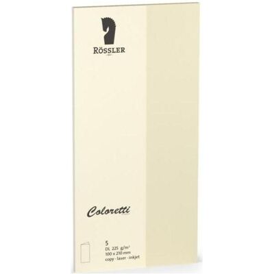 Rössler, Carte de vœux + papier à lettres, Coloretti Cartes DIN long Crème en paquet de 5 à personnaliser (5 pcs) - Publicité Rössler, Carte de vœux + papier à lettres, Coloretti Cartes DIN long Crème en paquet de 5 à personnaliser (5 pcs) - Publicité