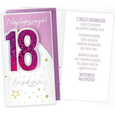Kukartka, Carte de vœux + papier à lettres, Carte d'anniversaire 18 - Publicité Kukartka, Carte de vœux + papier à lettres, Carte d'anniversaire 18 - Publicité