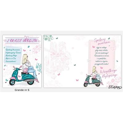 Stamp, Carte de vœux + papier à lettres, Grande carte + enveloppe modèle n° 06 anniversaire - Publicité Stamp, Carte de vœux + papier à lettres, Grande carte + enveloppe modèle n° 06 anniversaire - Publicité