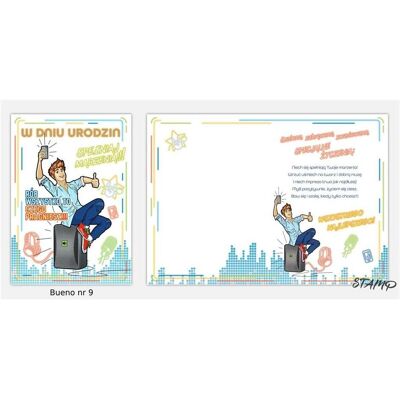 Stamp, Carte de vœux + papier à lettres, Bueno B6 carte + enveloppe modèle no 09 anniversaire - Publicité Stamp, Carte de vœux + papier à lettres, Bueno B6 carte + enveloppe modèle no 09 anniversaire - Publicité
