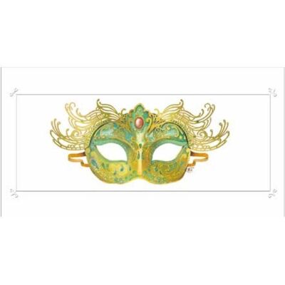 da Vinci, Carte de vœux + papier à lettres, Karte 12x23cm + Umschlag Maske grün - Publicité da Vinci, Carte de vœux + papier à lettres, Karte 12x23cm + Umschlag Maske grün - Publicité