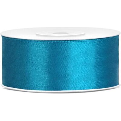 Partydeco, Emballage cadeau, Satin Ribbon, turquoise, 25mm/25m (1 pc. / 25 lm) (1x) - Publicité Partydeco, Emballage cadeau, Satin Ribbon, turquoise, 25mm/25m (1 pc. / 25 lm) (1x) - Publicité