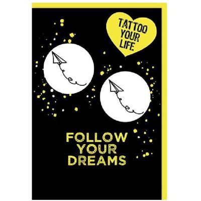 Braun + Company, Carte de vœux + papier à lettres, Carte de tatouage Plane Dreams - Publicité Braun + Company, Carte de vœux + papier à lettres, Carte de tatouage Plane Dreams - Publicité
