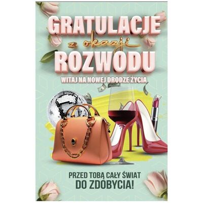 Teka, Carte de vœux + papier à lettres, Scheidungskarte für Frauen mit Anhänger - Publicité Teka, Carte de vœux + papier à lettres, Scheidungskarte für Frauen mit Anhänger - Publicité