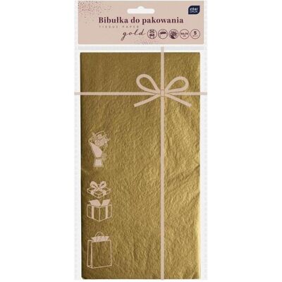 Interdruk, Emballage cadeau, Verpackungsseidenpapier 50x70cm 5 Blatt Gold (5x) - Publicité Interdruk, Emballage cadeau, Verpackungsseidenpapier 50x70cm 5 Blatt Gold (5x) - Publicité