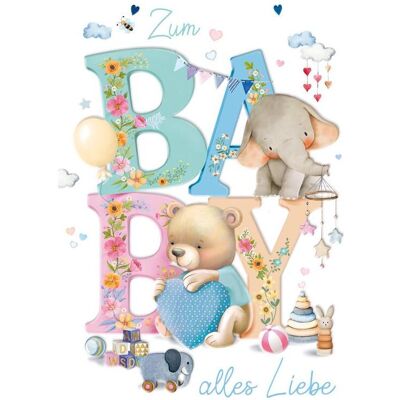 Magni, Carte de vœux + papier à lettres, Kurt Eulzer Glückwunschkarte Ereignis Baby (6 pcs) - Publicité Magni, Carte de vœux + papier à lettres, Kurt Eulzer Glückwunschkarte Ereignis Baby (6 pcs) - Publicité