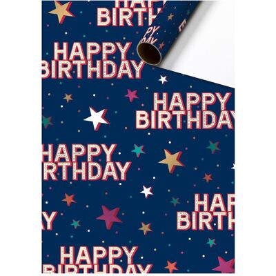 Magni, Emballage cadeau, STEWO Geschenkpapier Starlett dunkelblau 70cmx1,50m (1x) - Publicité Magni, Emballage cadeau, STEWO Geschenkpapier Starlett dunkelblau 70cmx1,50m (1x) - Publicité
