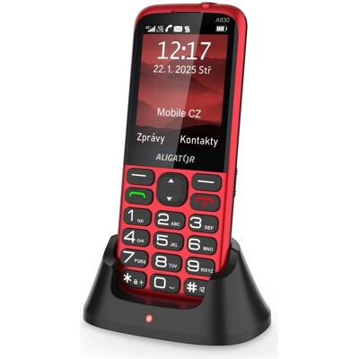 Aligator A930 GPS Senior red +st.nab., Téléphone portable à touches, Rouge - Publicité Aligator A930 GPS Senior red +st.nab., Téléphone portable à touches, Rouge - Publicité