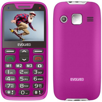 Evolveo EasyPhone XR + support rose / 2,3" / SOS / Bluetooth / FM / microSD (2.30"), Téléphone portable à touches, Rose - Publicité Evolveo EasyPhone XR + support rose / 2,3" / SOS / Bluetooth / FM / microSD (2.30"), Téléphone portable à touches, Rose - Publicité
