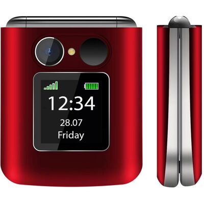 Bea-Fon Fold 10 rot- silber (2.20", 0.30 Mpx), Téléphone portable à touches, Argent, Rouge - Publicité Bea-Fon Fold 10 rot- silber (2.20", 0.30 Mpx), Téléphone portable à touches, Argent, Rouge - Publicité