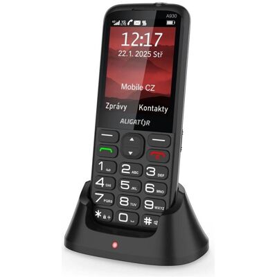 Aligator A930 GPS 4G Senior noir avec application d'urgence + station de charge (8 Mpx), Téléphone portable à touches, Noir - Publicité Aligator A930 GPS 4G Senior noir avec application d'urgence + station de charge (8 Mpx), Téléphone portable à touches, Noir - Publicité