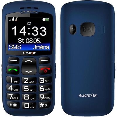 Aligator A670 Senior Bleu - Téléphone senior - Publicité Aligator A670 Senior Bleu - Téléphone senior - Publicité