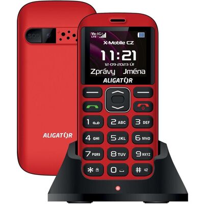 Aligator A720 Sen.?erveno-??ern+st.nab. (1.80"), Téléphone portable à touches, Rouge, Noir - Publicité Aligator A720 Sen.?erveno-??ern+st.nab. (1.80"), Téléphone portable à touches, Rouge, Noir - Publicité