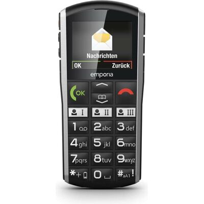 Emporia SIMPLICITY-LTE NEW Noir (2"), Téléphone portable à touches, Noir, Argent - Publicité Emporia SIMPLICITY-LTE NEW Noir (2"), Téléphone portable à touches, Noir, Argent - Publicité