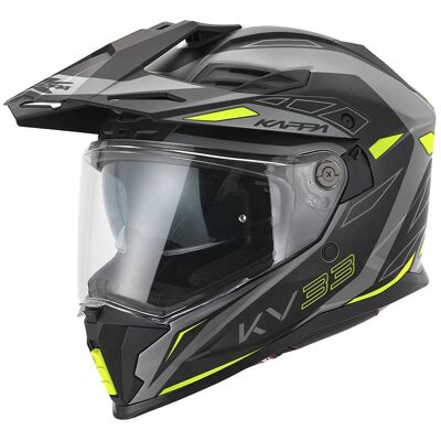 Kappa, Casque de moto, KV-33 WIZARD Endurohelm matt grau-schwarz-gelb XS (XS) - Publicité Kappa, Casque de moto, KV-33 WIZARD Endurohelm matt grau-schwarz-gelb XS (XS) - Publicité