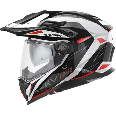 Kappa, Casque de moto, KV-33 WIZARD Endurohelm weiss-schwarz-rot XS (XS) - Publicité Kappa, Casque de moto, KV-33 WIZARD Endurohelm weiss-schwarz-rot XS (XS) - Publicité