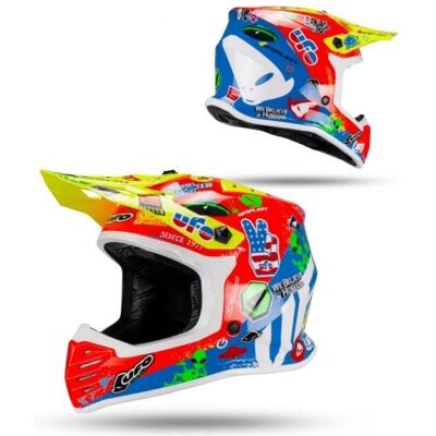 UFO, Casque de moto, 01/2026 Casque KOREY CROSS pour enfants / juniors / enfants, couleurs bleu/rouge/jaune fluo, taille (M) - Publicité UFO, Casque de moto, 01/2026 Casque KOREY CROSS pour enfants / juniors / enfants, couleurs bleu/rouge/jaune fluo, taille (M) - Publicité