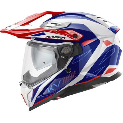 Kappa, Casque de moto, KV-33 WIZARD Endurohelm weiss-blau-rot XS (XS) - Publicité Kappa, Casque de moto, KV-33 WIZARD Endurohelm weiss-blau-rot XS (XS) - Publicité