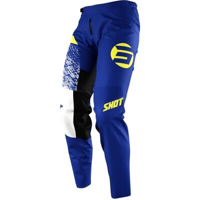 Shot, Pantalon de moto, Soldes Racing Moto Pantalon Devo Roll Bleu Couleur Bleu/Blanc/Jaune Taille 28 (28) - Publicité Shot, Pantalon de moto, Soldes Racing Moto Pantalon Devo Roll Bleu Couleur Bleu/Blanc/Jaune Taille 28 (28) - Publicité