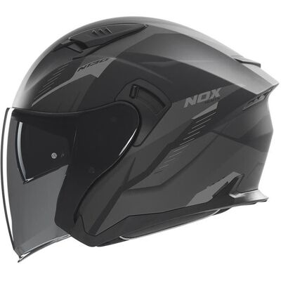 Nox, Casque de moto, Promotion Casque Jet Avec Visière N130 Myst Couleur Noir/Argent Mat Taille M (M) - Publicité Nox, Casque de moto, Promotion Casque Jet Avec Visière N130 Myst Couleur Noir/Argent Mat Taille M (M) - Publicité