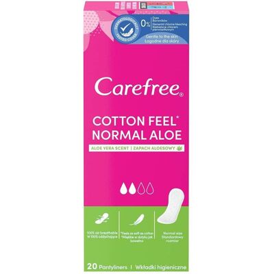 Carefree, Serviette, Cotton Feel Normal Panty Liners Aloe Vera 20Pcs (20x) - Publicité Carefree, Serviette, Cotton Feel Normal Panty Liners Aloe Vera 20Pcs (20x) - Publicité