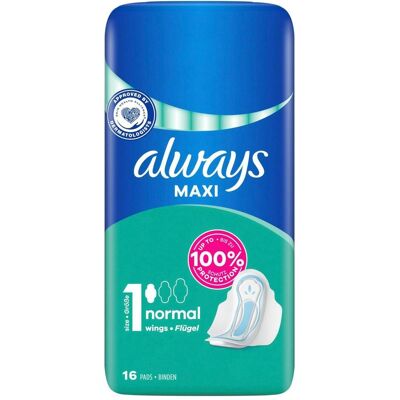 Always, Serviette, Maxi (16x) - Publicité Always, Serviette, Maxi (16x) - Publicité
