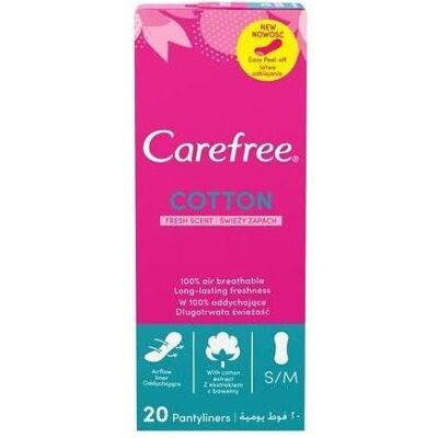 Carefree, Serviette, Normal With Cotton Extract Panty Liners Fresh Scent 20Pcs - Publicité Carefree, Serviette, Normal With Cotton Extract Panty Liners Fresh Scent 20Pcs - Publicité