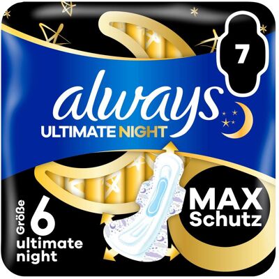 Always, Serviette, Ultimate Night (7x) - Publicité Always, Serviette, Ultimate Night (7x) - Publicité