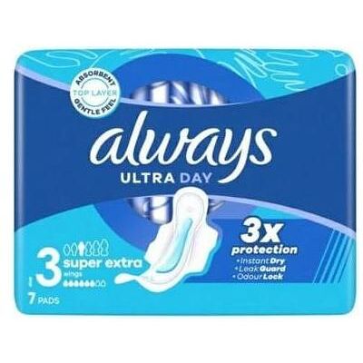 Always, Serviette, Serviettes hygiéniques ultra super extra (7x) - Publicité Always, Serviette, Serviettes hygiéniques ultra super extra (7x) - Publicité