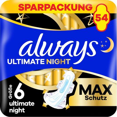 Always, Serviette, Ultimate Night (54x) - Publicité Always, Serviette, Ultimate Night (54x) - Publicité