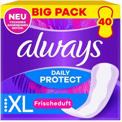 Always, Serviette, Daily Protect Extra Long (40x) - Publicité Always, Serviette, Daily Protect Extra Long (40x) - Publicité