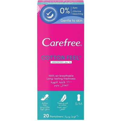 Carefree, Serviette, Normal With Cotton Extract Panty Liners 20Pcs (20x) - Publicité Carefree, Serviette, Normal With Cotton Extract Panty Liners 20Pcs (20x) - Publicité