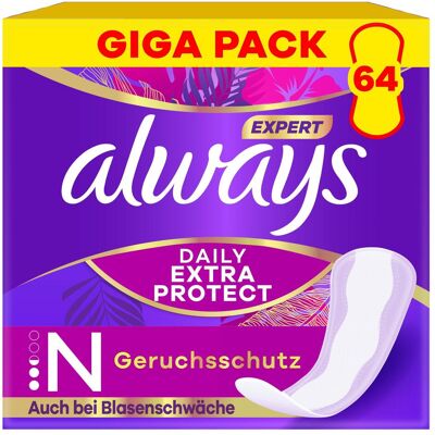 Always, Serviette, Expert Daily Extra Protect (64x) - Publicité Always, Serviette, Expert Daily Extra Protect (64x) - Publicité