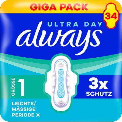 Always, Serviette, Ultra Norm.Fl Gr 1 Gp (34x) - Publicité Always, Serviette, Ultra Norm.Fl Gr 1 Gp (34x) - Publicité